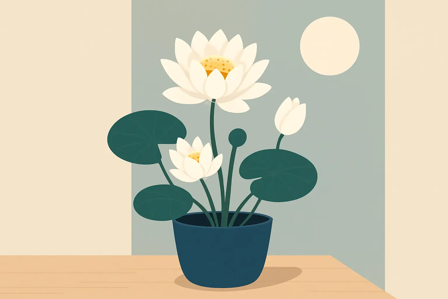 Loto bianco in casa: fioritura in vaso