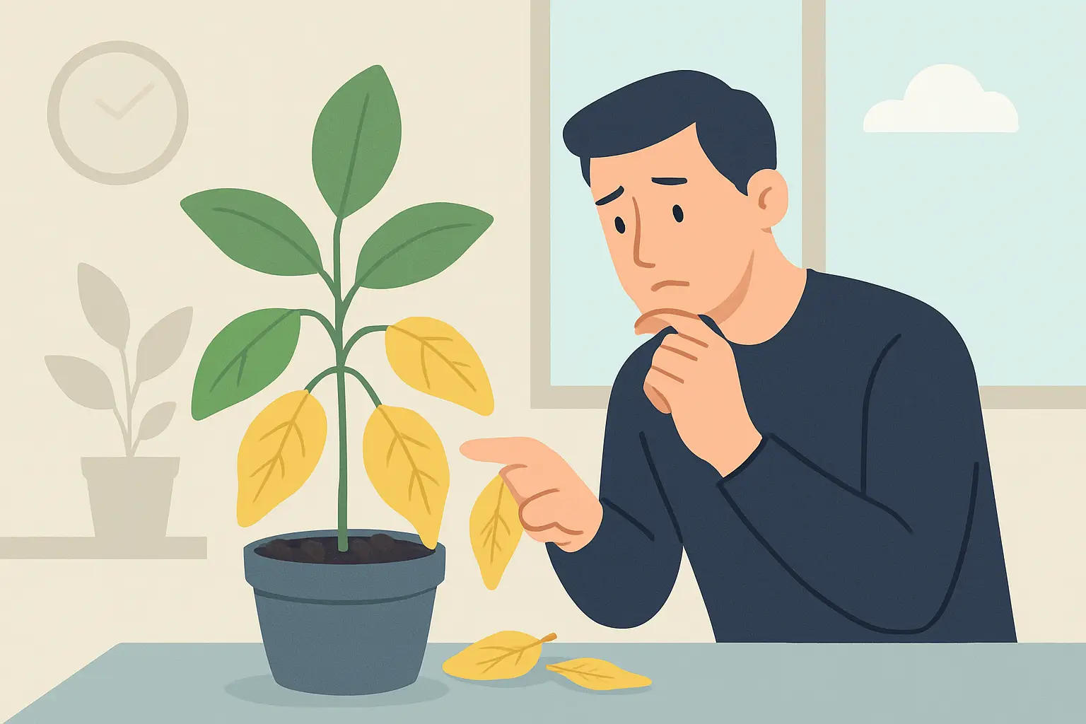 Foglie gialle indoor: cause e rimedi rapidi