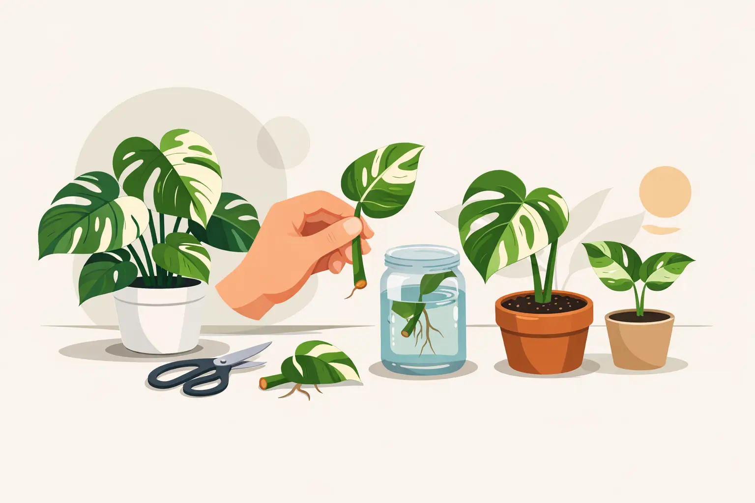 Come fare talea di monstera variegata