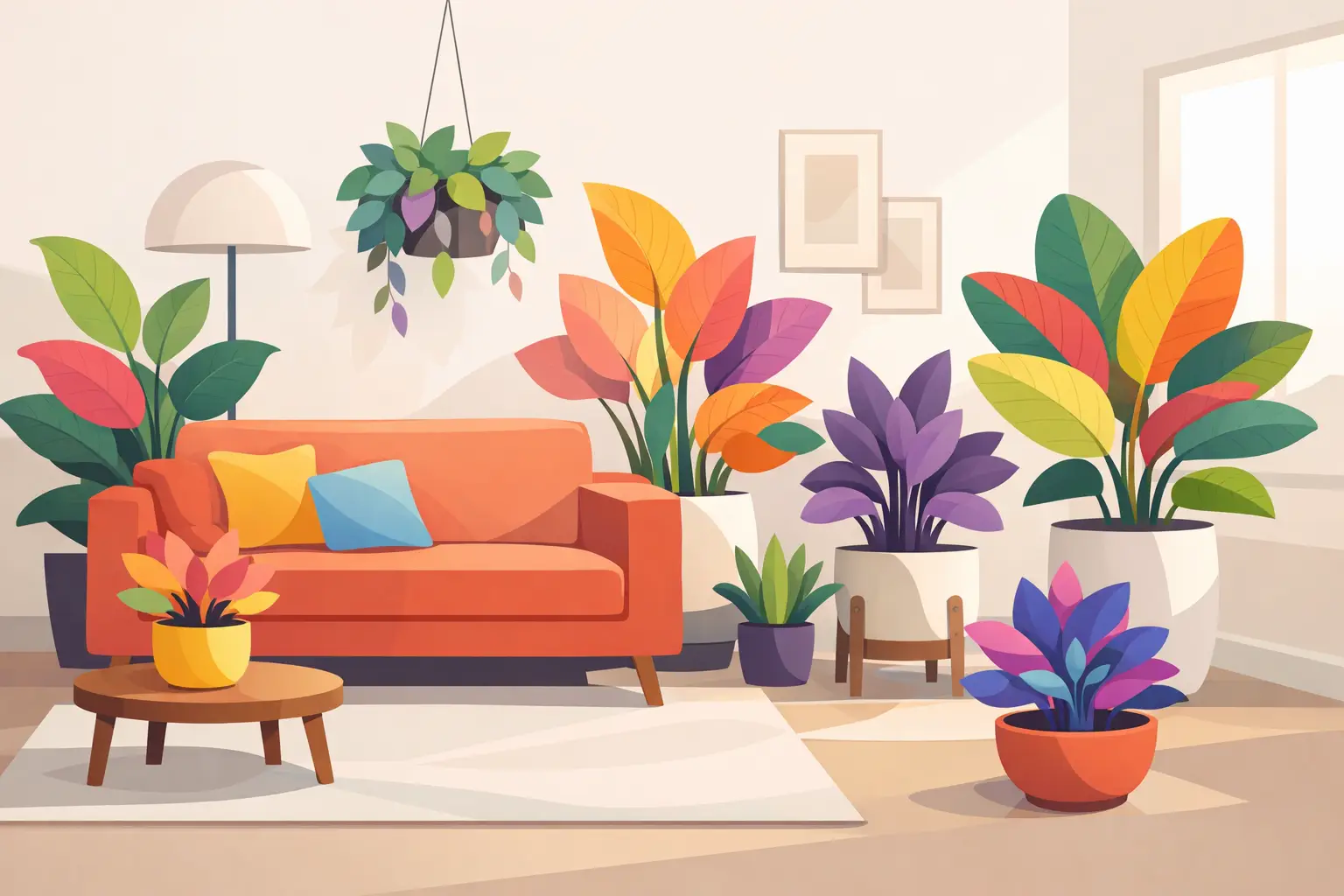 Piante da interno colorate per salotto