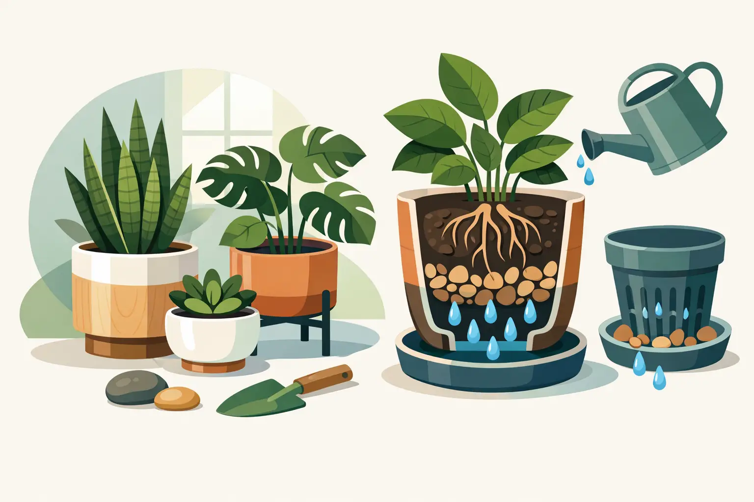 Guida cachepot e drenaggio per piante indoor