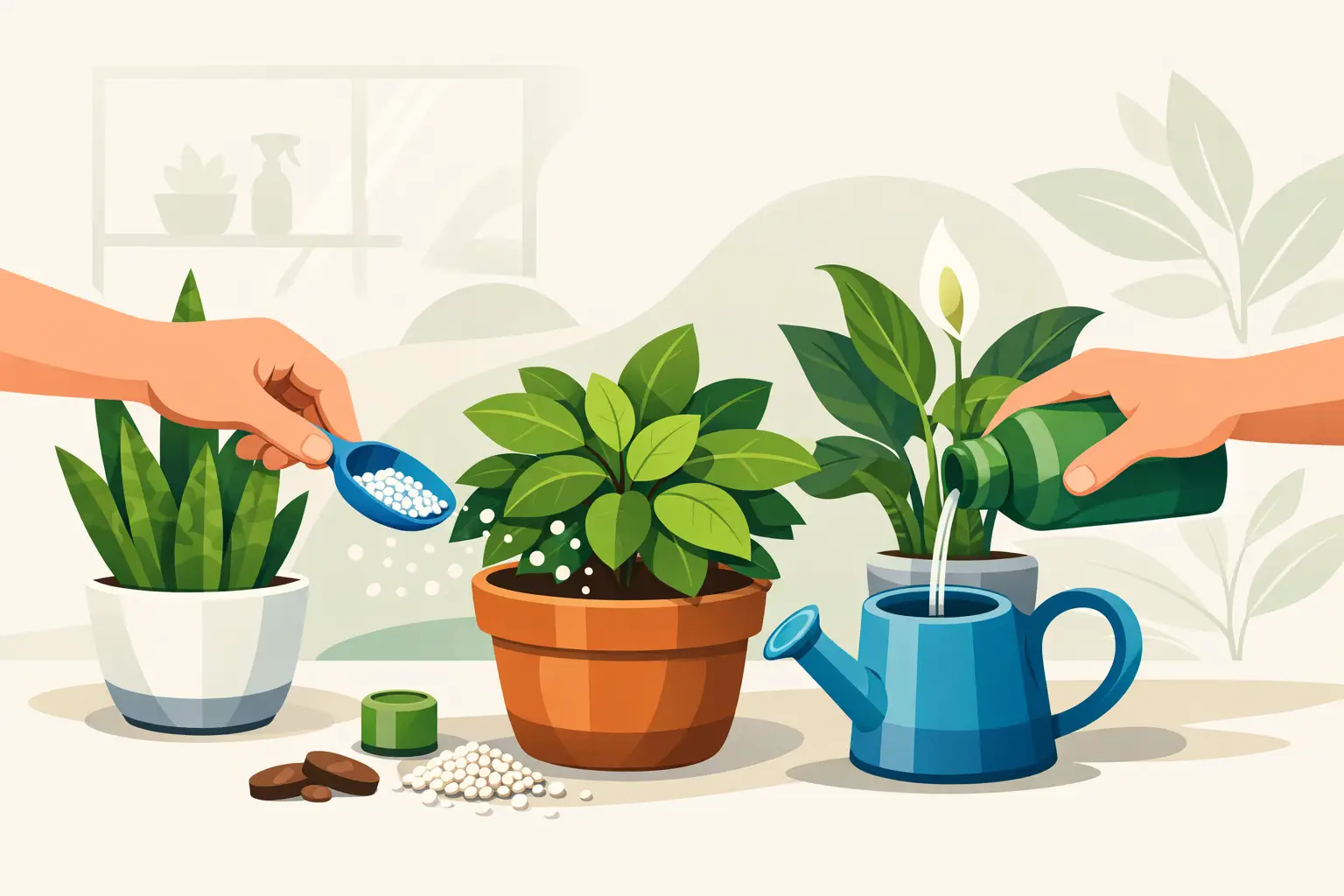 Come fertilizzare piante verdi indoor senza errori