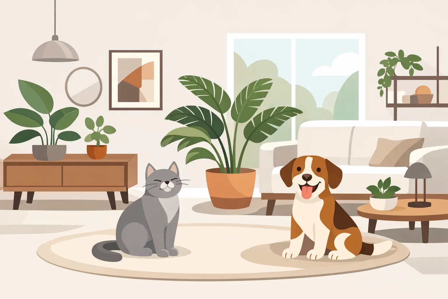 Piante sicure per animali in una casa di design