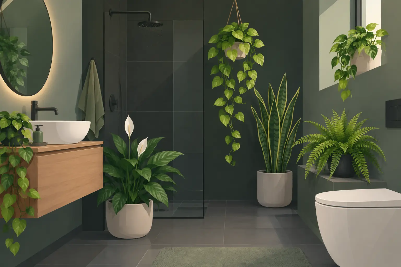8 migliori piante per bagno buio e umido